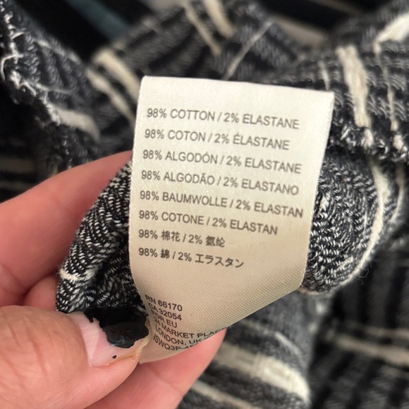 Free People Black and White Striped Wide Leg Pants - Picture 4 of 4